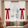 Christmas Red Bow Curtain Tie Backs Velvet Bowknot Curtain Buckle Burgundy Red Curtain Holder Back Fastener for Xmas Wedding Birthday Party Home Hotel
