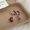 Real 925 Silver Hollow Bowknot Heart Hoop Earrings For Women Classic Fine Jewelry Niche Light Accessories