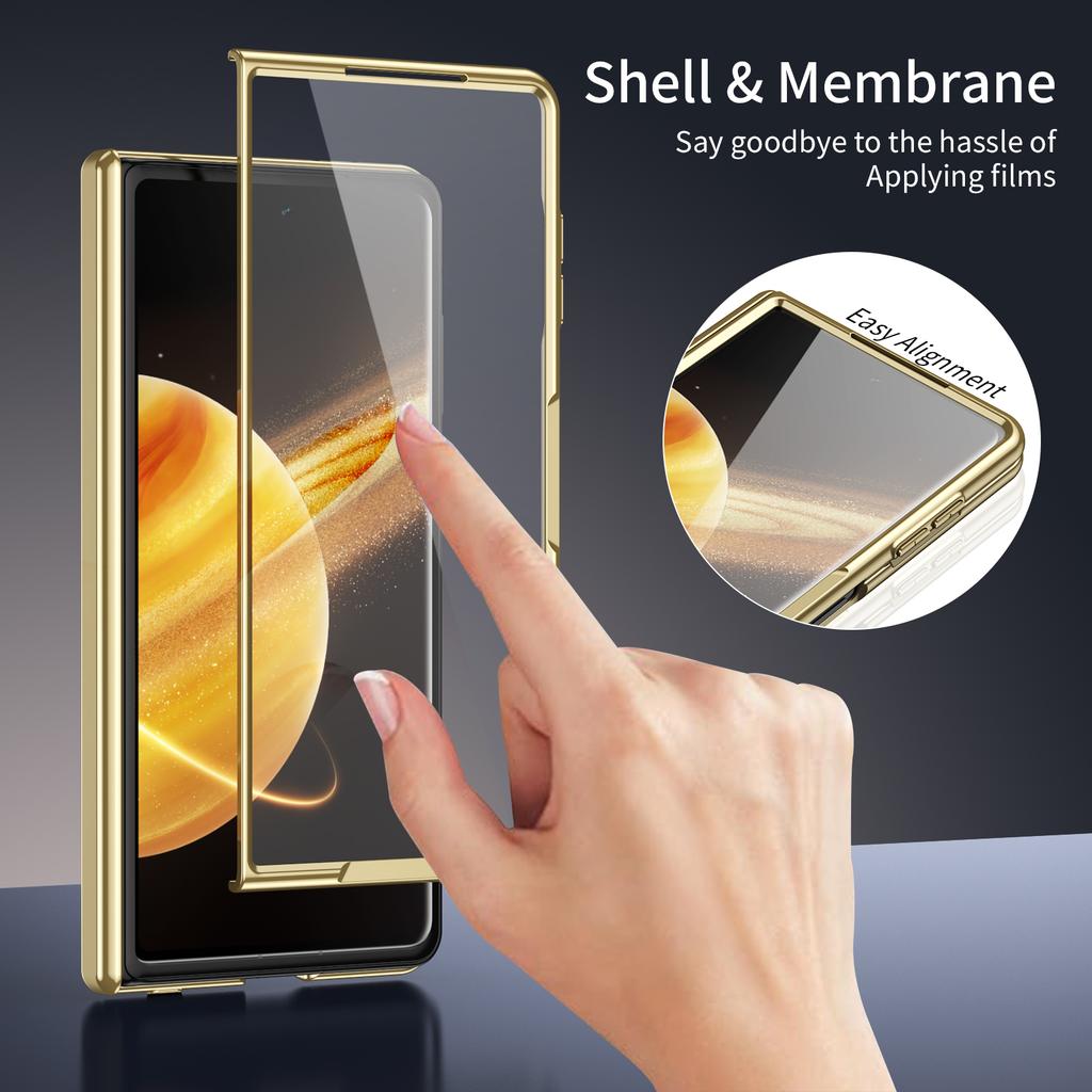 For Honor Magic V3 VS3 AG Matte Vacuum Plating Hinge Full Protective Glass Front Film Drop Resistant Phone Case