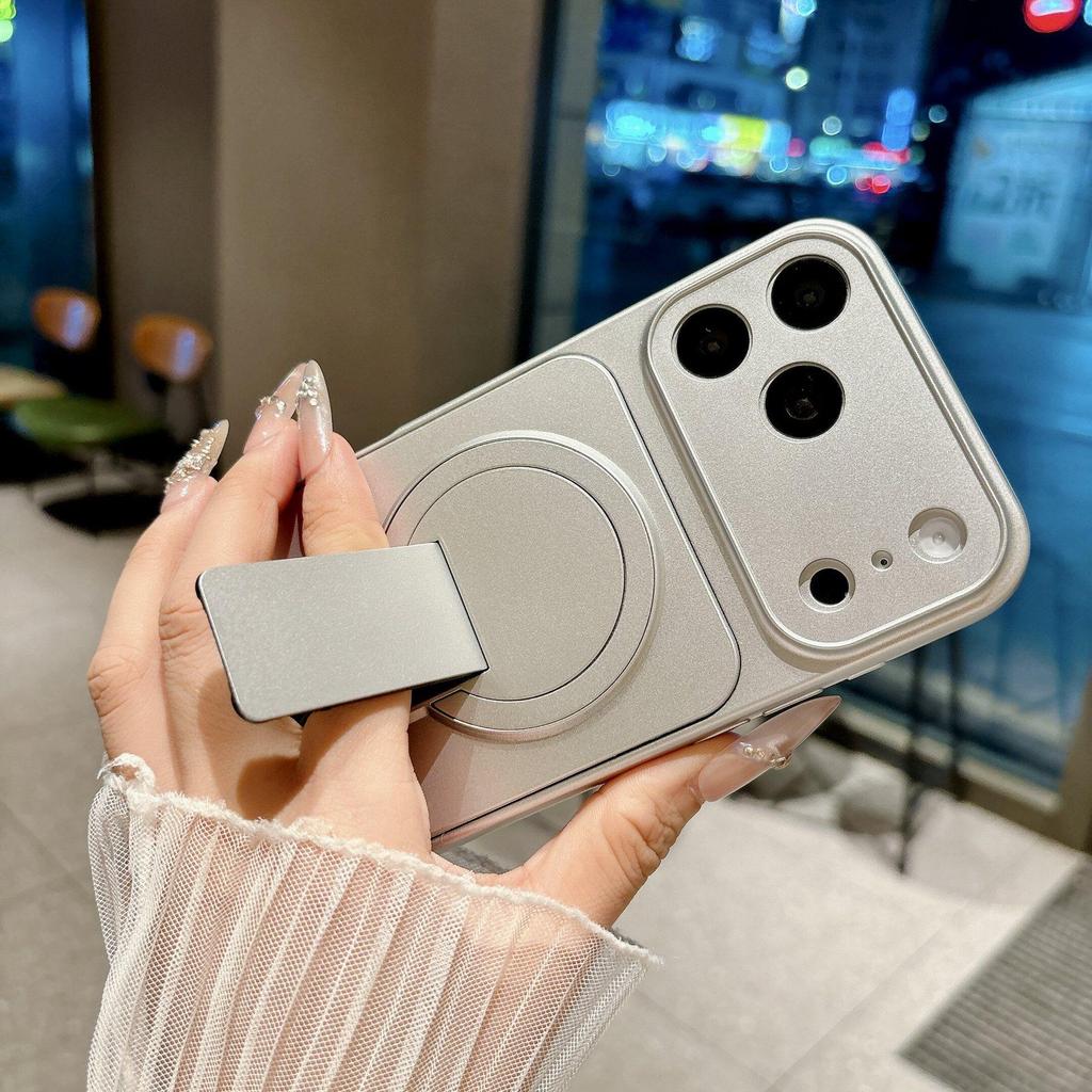Magnetic Phone Case with Invisible Folding Stand for iPhone 17 Pro Max, Full Coverage Matte Finish, 15 Pro Compatible