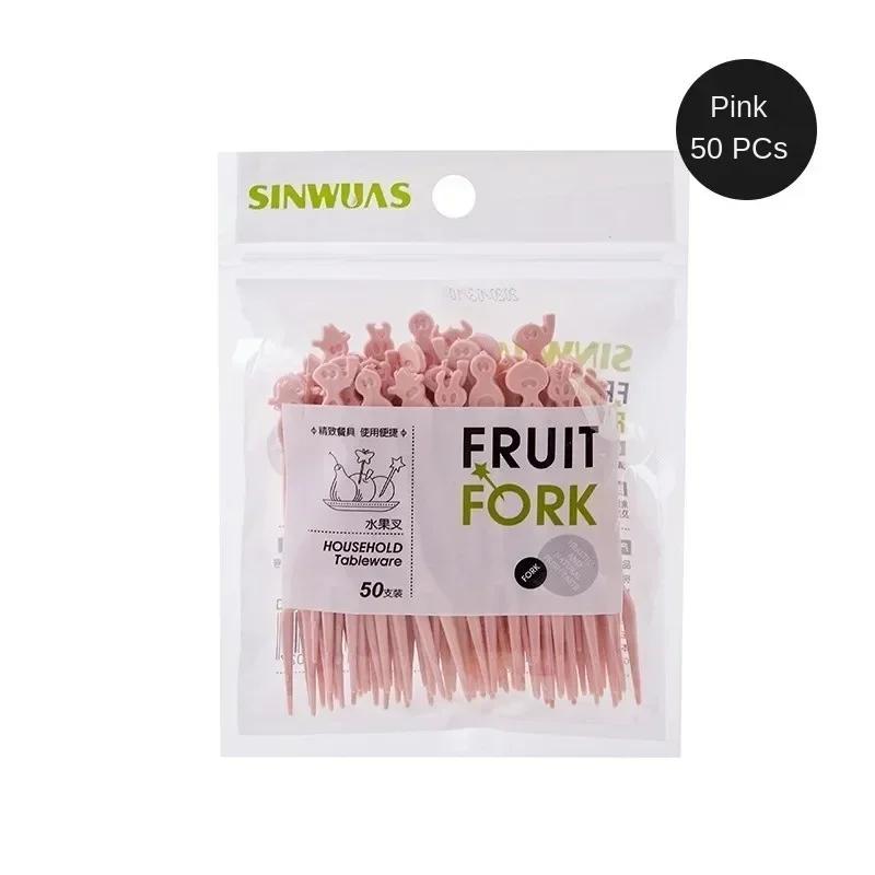 

Десерт Бенто Лапша быстрого приготовления Декоративные топперы для ланч-бокса Девочка Мини Вечеринка Посуда Пластиковая зубочистка Фруктовая вилка Буфетный бар розовый