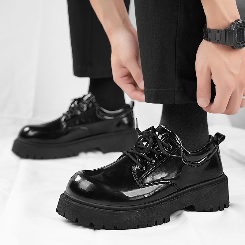 Lässige Leder-Freizeitschuhe für Paare Vier Jahreszeiten Dicke Sohle Rutschfest Komfort Herren- und Damen-Arbeitsschuhe Übergröße Schnürschuhe