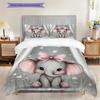Elephant Pattern Bedding Quilt Set Quilt Cover Pillowcase Home Decoration Birthday Gift (1 * Duvet Cover + 2 * Pillowcase, Without Core)