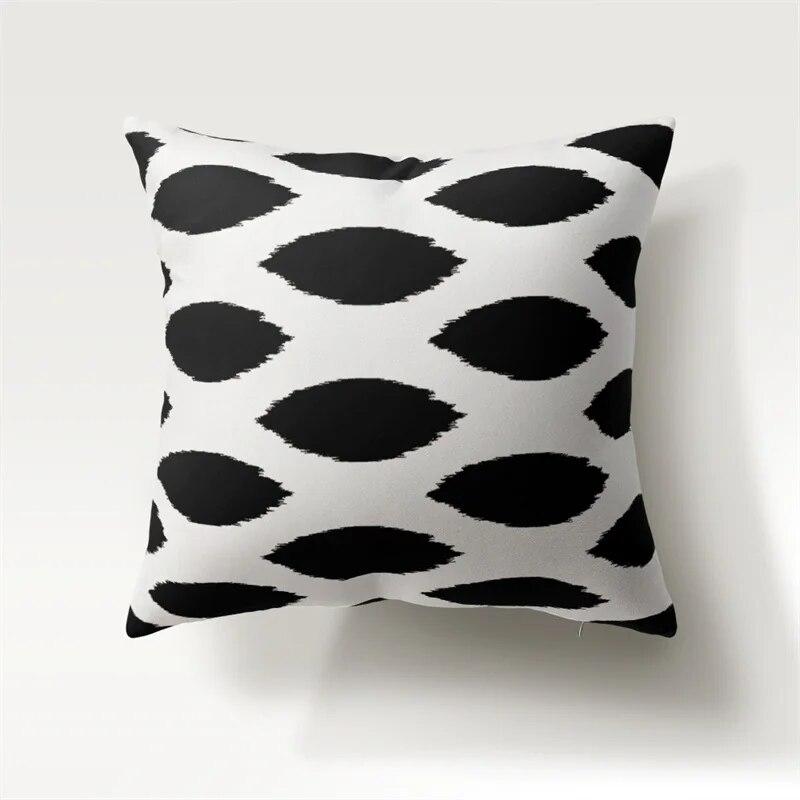 Nordic Simple Fashion Black and White Geometric Polyester Pillowcase 45x45cm Sofa Chair Car Cushion Cover Home Decor Pillowcase