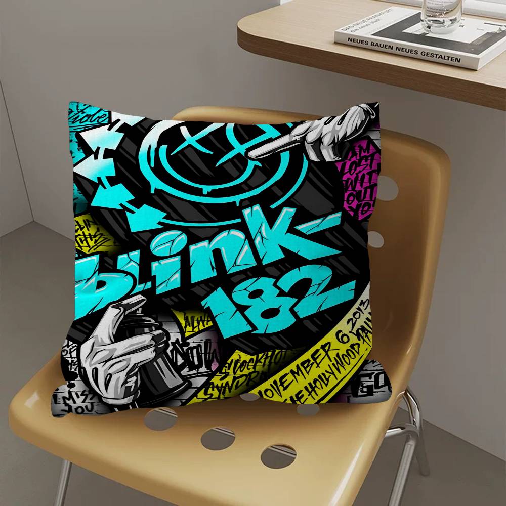 B-Blinks 182 Rock Band Cushion Cover Car Throw Pillow Case For Sofa Car Christmas Gift 40x40cm 45x45cm