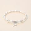 Women's Silver-Plated Bamboo Bangle: Young Style Peace Push-Pull Bracelet - Perfect Gift for Girlfriend