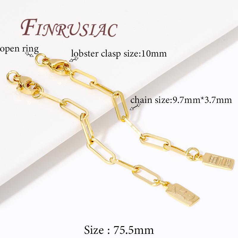 18K Gold Plated Extension Extender Tail Chains with Lobster Clasps For Jewelry Making,Connectors For Bracelets Accessories DIY