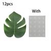 12Pcs Hawaii Artificial Palm Leaf Turtle Back Leaf Jungle Beach Theme Party Flower Arrangement Mat Accessories Cup Mat