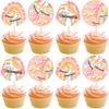 Cheereveal Roll Skating Birthday Decorations - 36 Pack Groovy Theme Let’s Roll Cupcake Toppers, Table Dessert Cupcake Picks, Happy Birthday Party