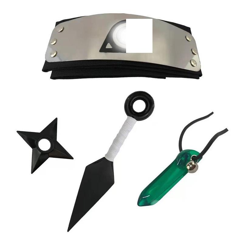 Ninja Anime Peripheral Weapons Gloves Headband Combination Ninja Kakashi Mask Combination