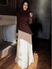 2026 Autumn European & American Solid Color Long Dress with Elegant Hot Drilling - French Two-Piece Set.
