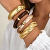 Set da 4 Pezzi Braccialetti da Donna Apribili Regolabili Metallo ad Alta Lucidatura Braccialetti Stratificati Resistenti all'Usura Braccialetti Impilabili Gioielli da Polso