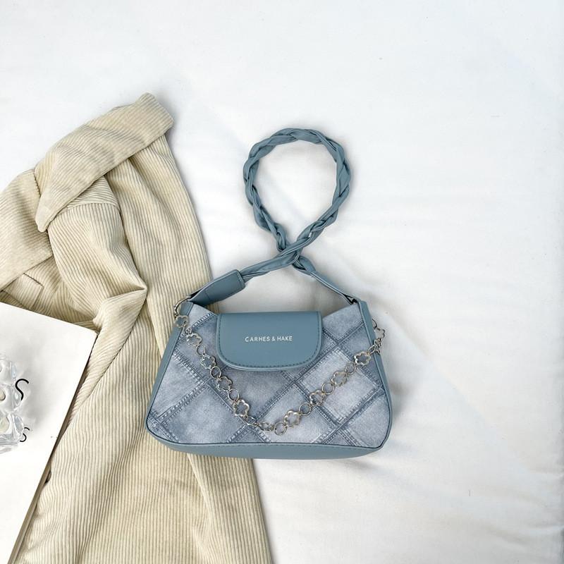 

2023 New Style Fashionable And Simple Shoulder Bag For Women Street Trend Pu Crossbody Bag Casual Underarm Bag синій