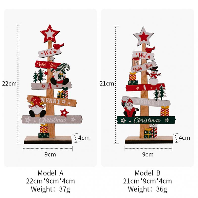 Wooden Christmas Tree Desktop Ornament Santa Claus Merry Christmas Sign Plaque Xmas Decoration for Home 2025 New Years Noel Gift