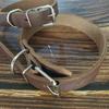 Genuine Leather Dog Collar Medium Large Dogs Solid Color Adjustable Pet Neck