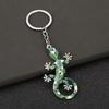 Keychain Pendant Geometric Pattern Imitation Gecko Design Zinc Alloy Key Chain Electroplated Design Key Holder Backpack Car Accessory