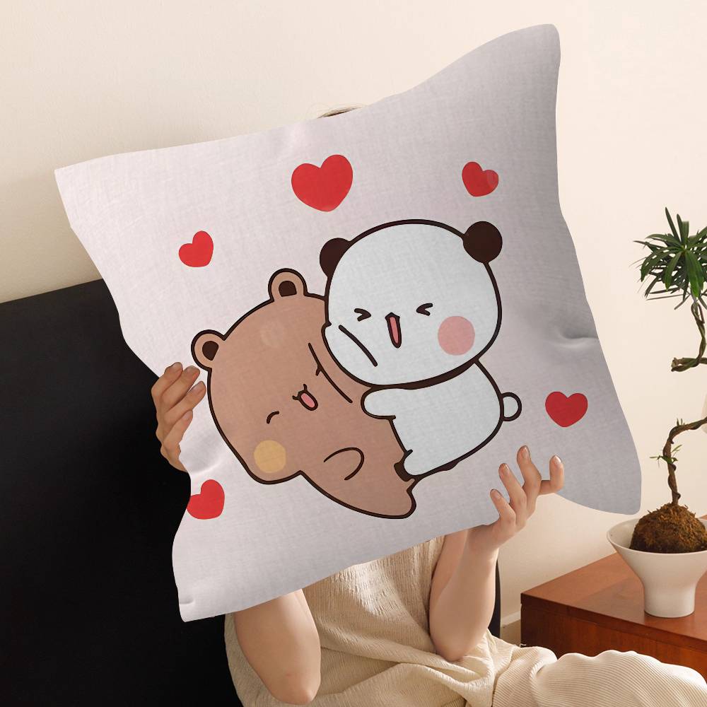 Bear Cartoon Kawaii DDudu BBubu Pillow Anime Pillow Sofa Bed Head Pillow Cover Cushion Cover 45x45 cm Fashion