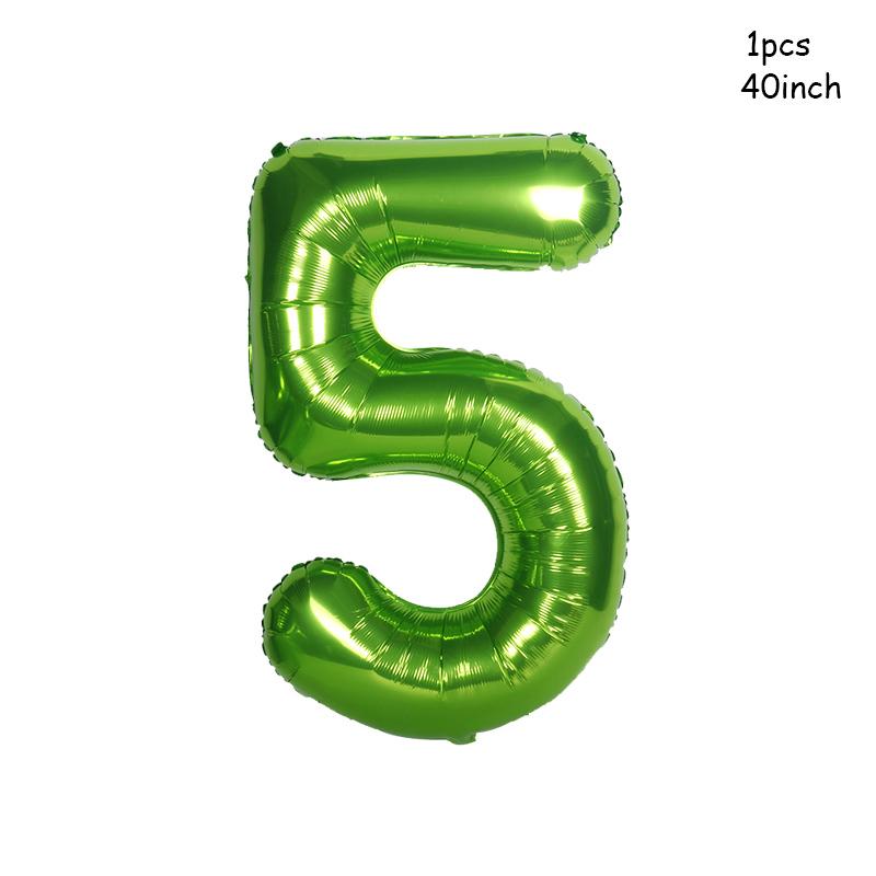 32/40inch Dark Green number balloons Foil Balloon Jungle Safari Birthday Balloon Party Baloon 0 1 2 3 4 5 6 7 8 9 globos Balls