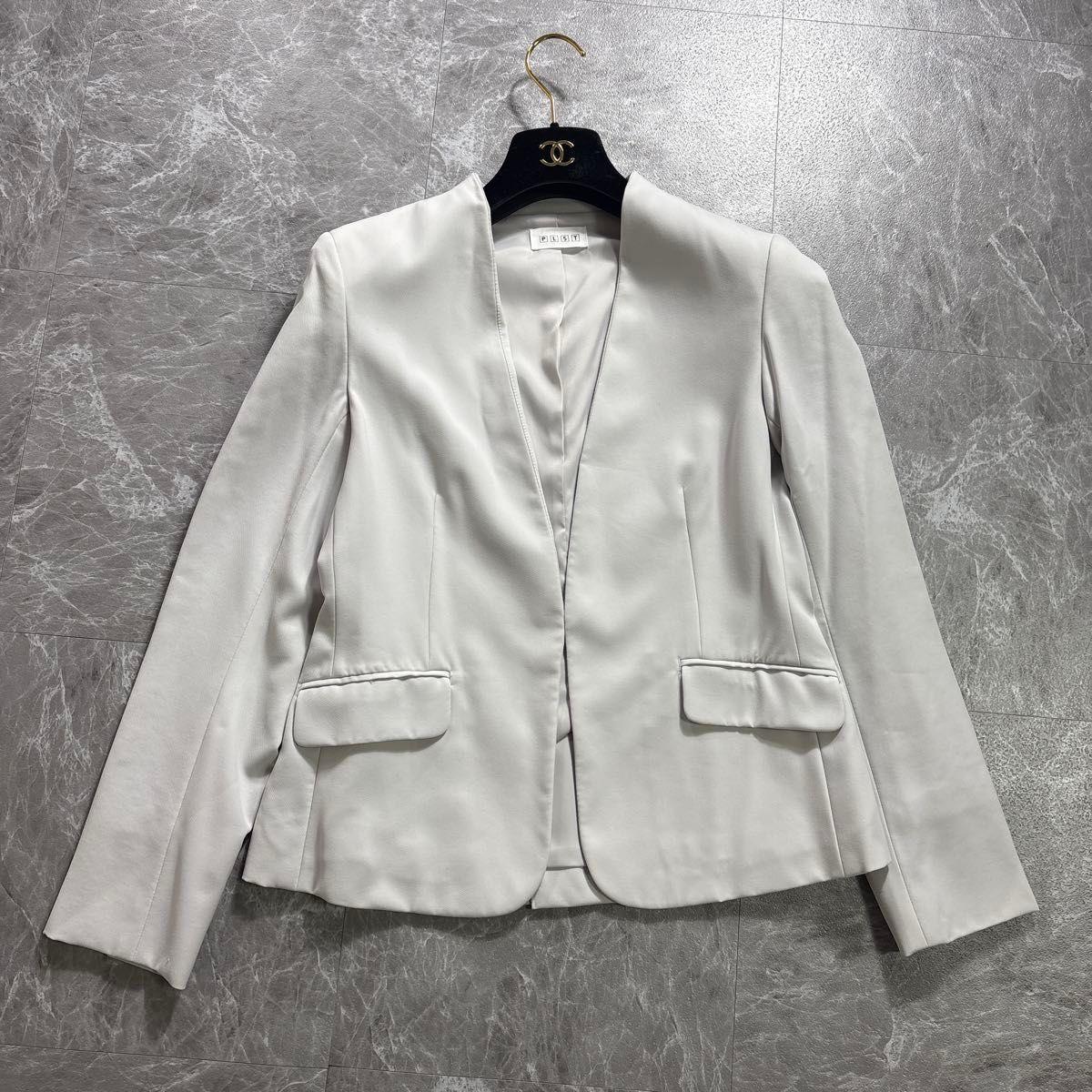 PLST Collarless Jacket M Gray Ceremony Business