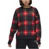 Jordan Color-Block Logo Print Plaid Round Neck Long-Sleeve Sweatshirt Women Sweatshirt Red DV1997-612