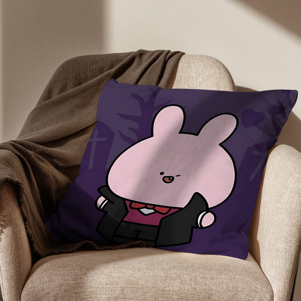

cute pink Rabbit Asamimichan Cushion Cover Suitable For Sofa Car Bedroom Office Cushions Decorative Pillow Case 30x30cm