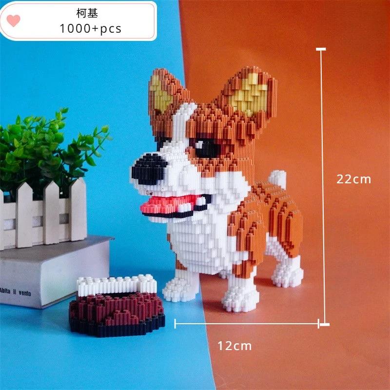 

Cartoon Animal Building Blocks Creative Pet Dog Assembly Toy DIY Educational Puzzle Parent-Child Interactive Toys Kids Gift