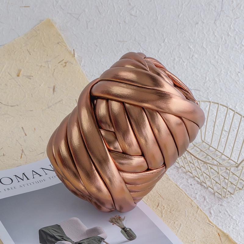 Metallic Textured Super Thick Icelandic Wool Yarn, 2cm Core-Filled Cotton Hand-Knitting Yarn for DIY Bags