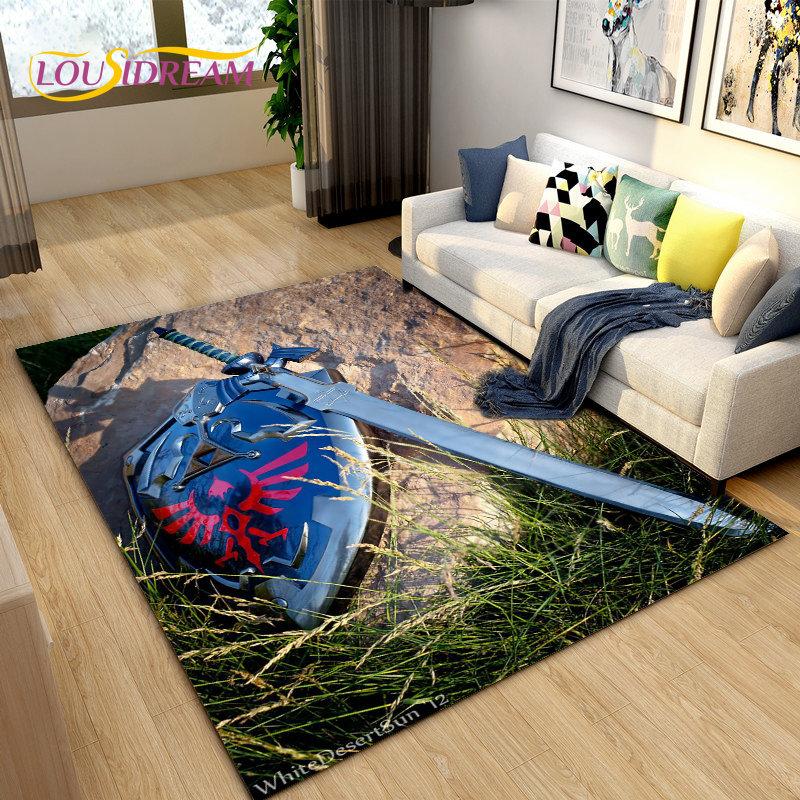The Legend of Zelda Game Gamer Area Rug,Carpet Rug for Living Room Bedroom Sofa Doormat Decoration,Kid Play Non-slip Floor Mat