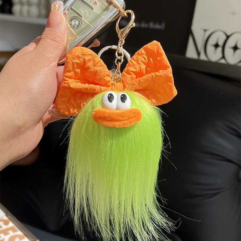 Urocze Dudu Lips Długie Włosy Dziwne Brzydkie Urocze Zabawne Kreskówkowe Lalki Brelok Wisiorek Spersonalizowana Pluszowa Lalka Wisiorek do Torby