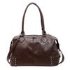 Large Capacity European and American Style Women's Bag 2026 New Fashion Shoulder Messenger Bag Rivet Portable Tote Bag