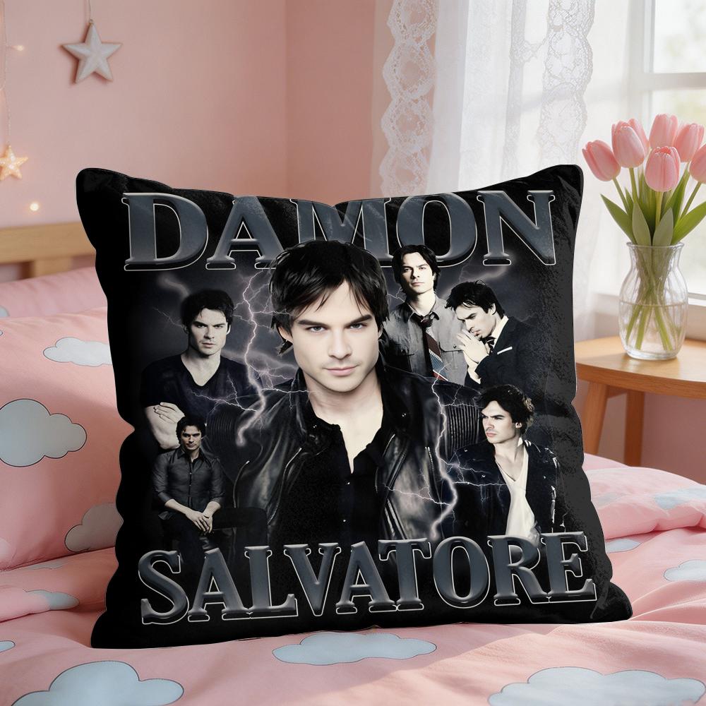 DDamon Salvatore COOL Cushion Cover Square Short Plush Pillow Case Living Room Sofa Home Decor Funda X
