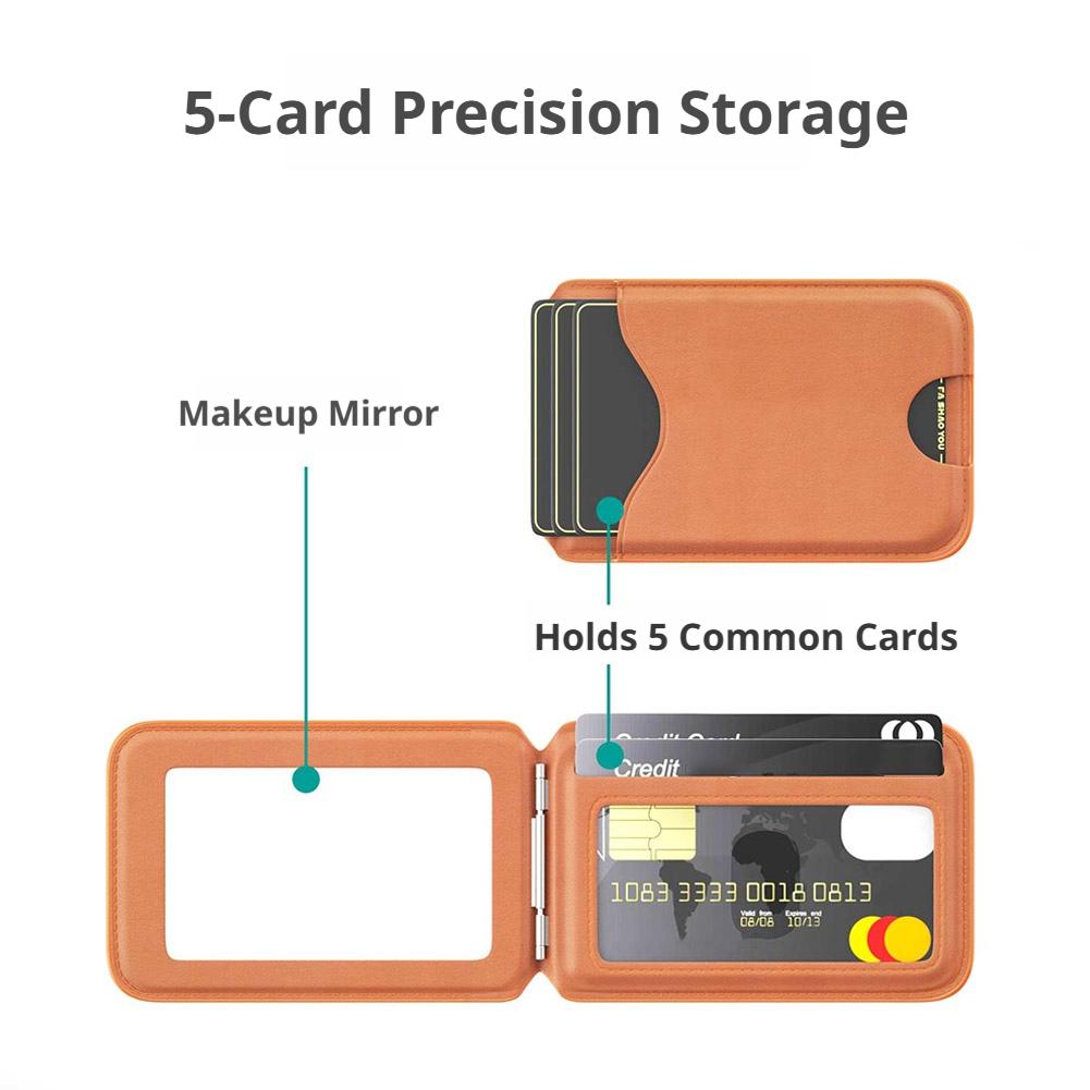 For MagSafe Card Holder With Mirror Multi-Card Slot Wallet Card Holder Stand Magnetic Multi-Card Slot Case For IPhone 17 16 15