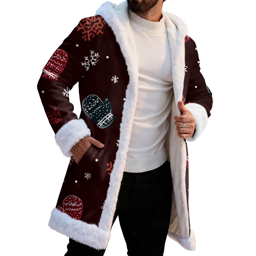 Erkek Günlük Noel Baskılı Ceket