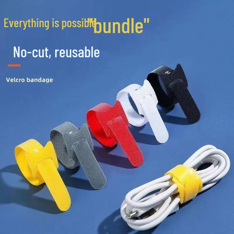 100er-Pack Wiederverwendbare Kabelbinder Klettverschluss