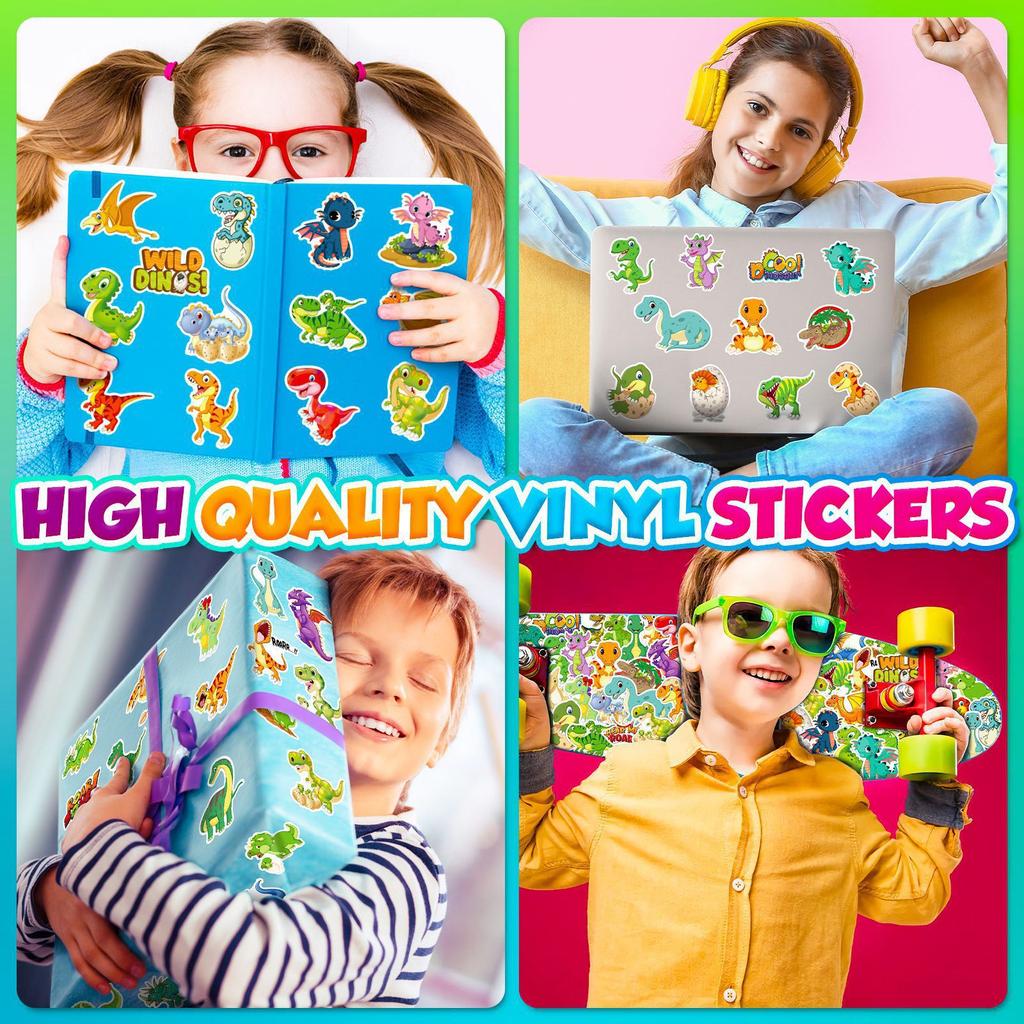 50 Cartoon Dinosaur Theme New Children's Stickers Water Cup Skateboard Waterproof Children's Toys Graffiti Stickers