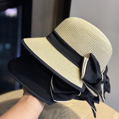 Elegant Straw Hat for Women, Summer Travel Sun Hat, Foldable Beach Hat, UV Protection Sun Hat, Sun Protection Hat