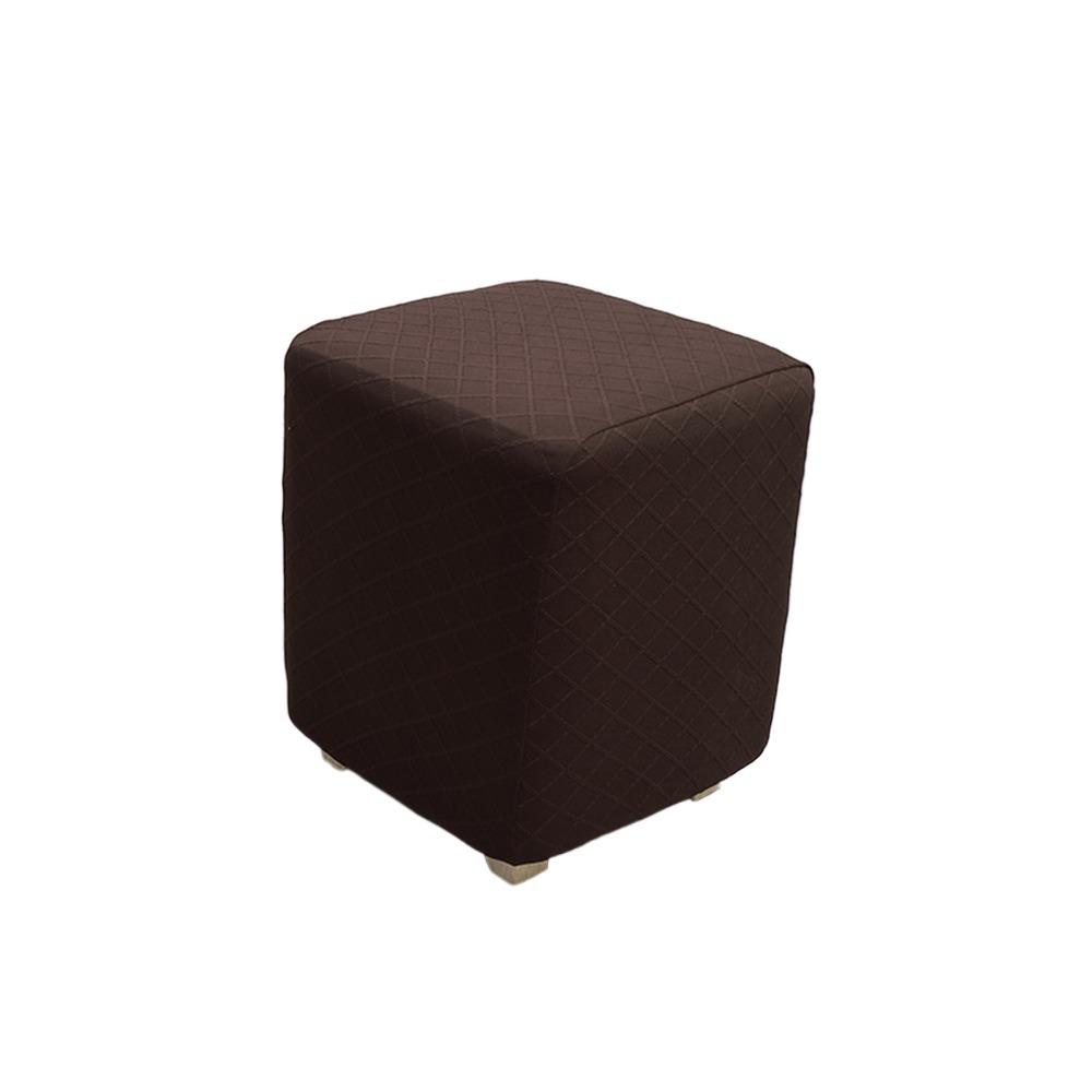 Elastic Jacquard Ottoman Cover Solid Color Footstool Case Durable Pouf Stool Cover  Home Decor