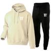 Directly from the Manufacturer Autumn and Winter Men's Casual Hooded Suit Men's Trend Fleece Sweater Sweatpants Sports Men's Two-piece Set