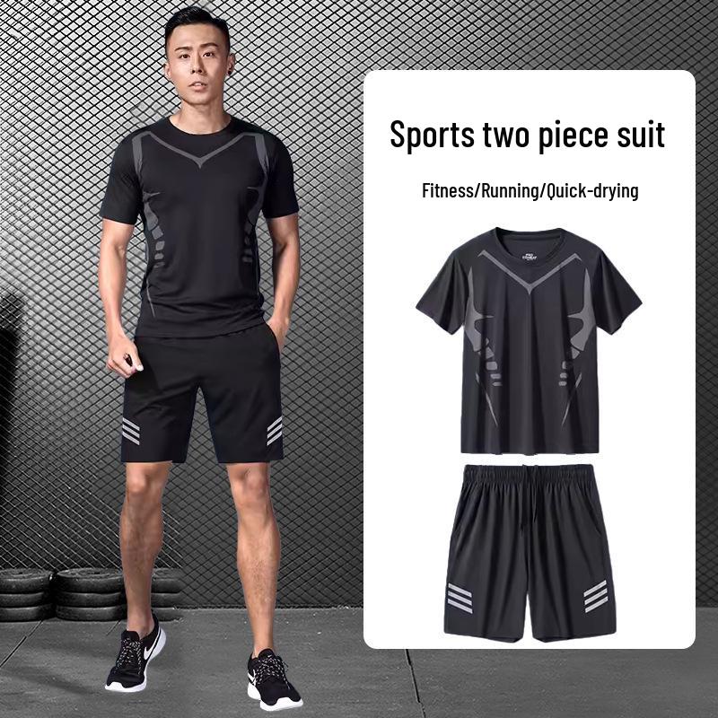 Men's Quick-Dry Sports Set: Gym Vest, Tight Long Sleeve, Morning Run & Cycling Suit