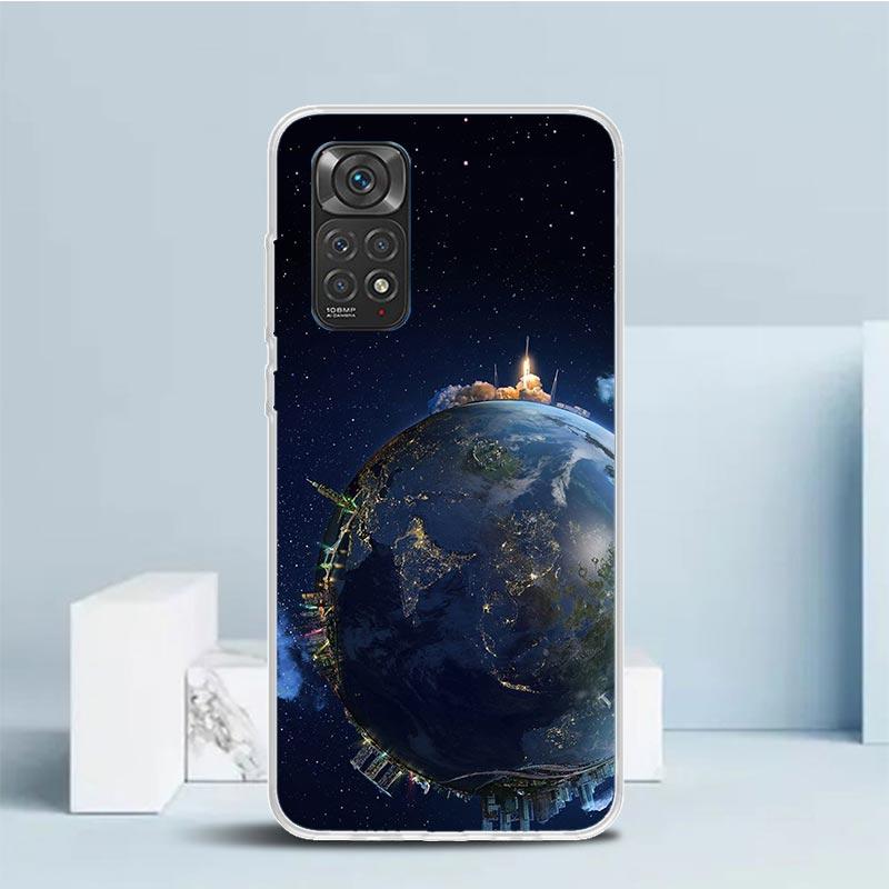 Erdsterne Weltraum Weiche Hülle für Xiaomi Redmi Note 15 14 13 12 Pro Plus Handyhülle 14S 11S 11T 11E 10S 10 4G Muster Schale Redmi