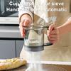 Handheld Flour Sifter Transparent Food-Grade Plastic Manual Flour Sieve Double-Layer Measuring Cup Flour Sifter for Baking Sugar Powder Cocoa Matcha