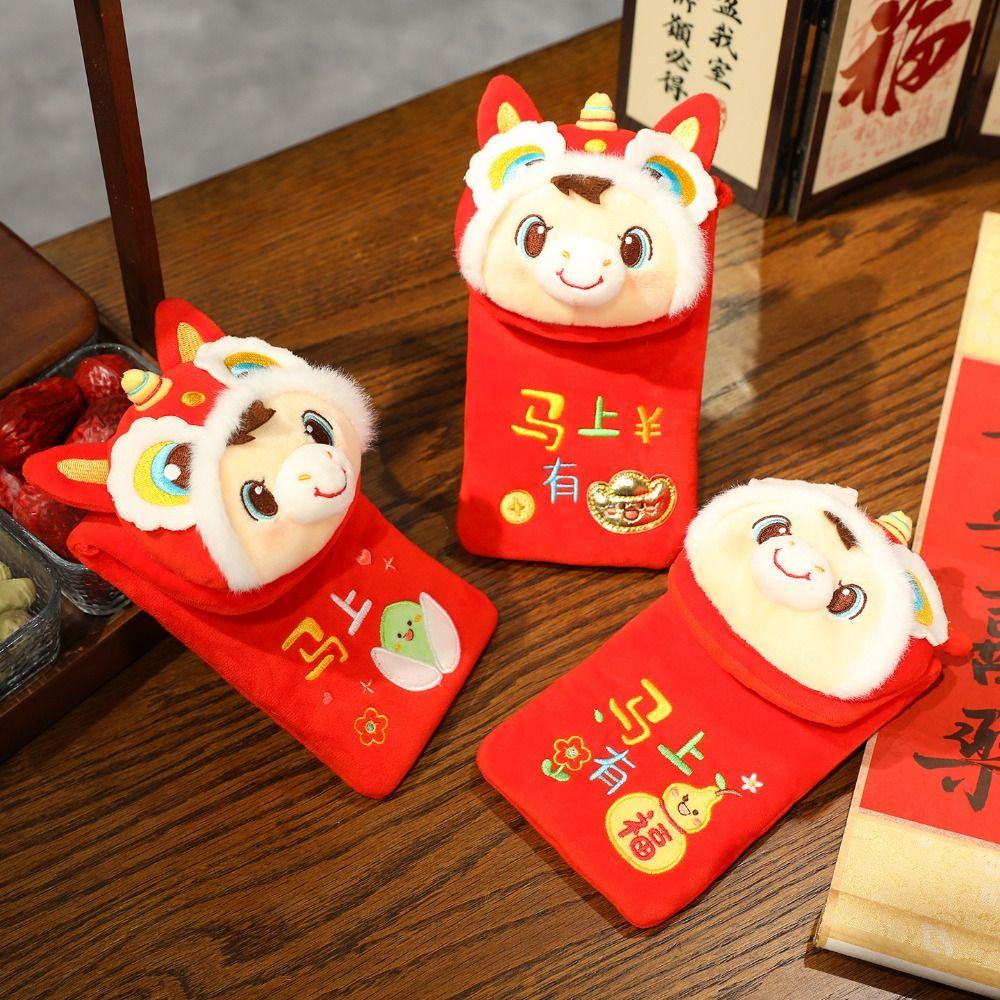 PP Cotton Red Envelopes Chinese Style New Year Blessing Lucky Horse Crossbody Bag Lucky New Year Red Packets Year of The Horse