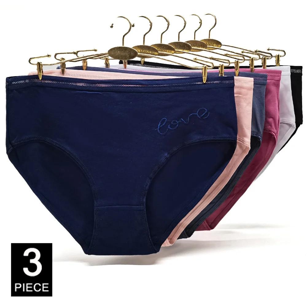 Panties Plus Size Cotton Underwear Women Briefs Woman Knickers Lady Lingerie Girl intimate Large 3 Pieces/Lot
