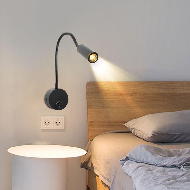 Bedside Working Study Reading Lamp Wall Lamp Sconces 3W LED Book Lamp Wall Night Light Fixtures Spot LED Gooseneck Reading Light