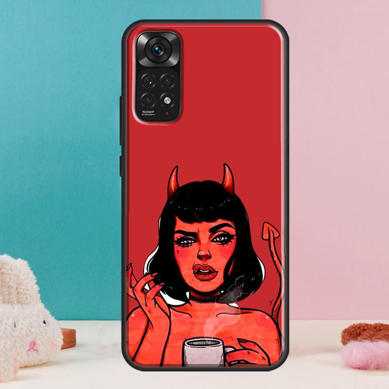 Devil Girl Woman Case For Xiaomi Redmi Note 14 13 12 Pro 11 9 10 9S 10S 11S 12S Redmi 14C 13C 10C 12C Cover