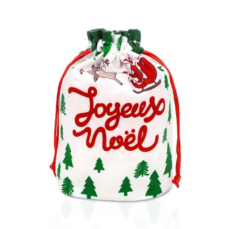 1/5Pcs Christmas Drawstring Gift Bags Santa Snowman Candy Snack Packaging Pouch Bag Christmas Party Decoration New Year Supplies
