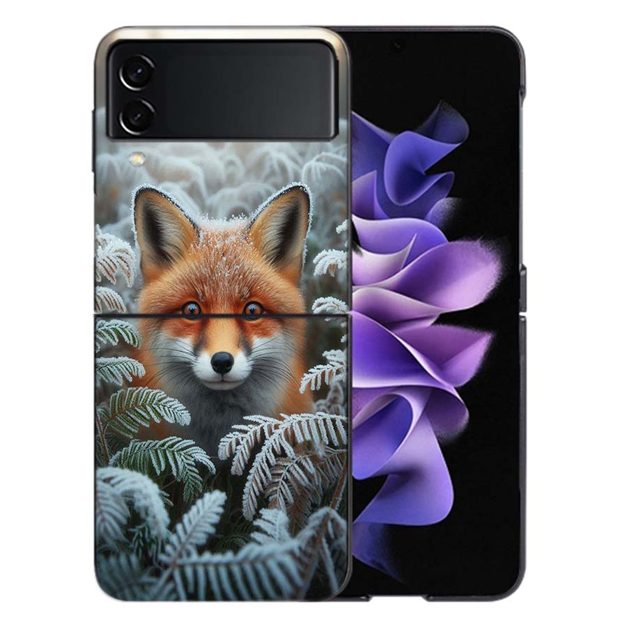 The Red Fox in Winter Ice and Snow Coque For Samsung Z Flip7 6 Galaxy Case Shockproof Z Flip5 Z Flip3 4 5G Hard Cover Phone TPU