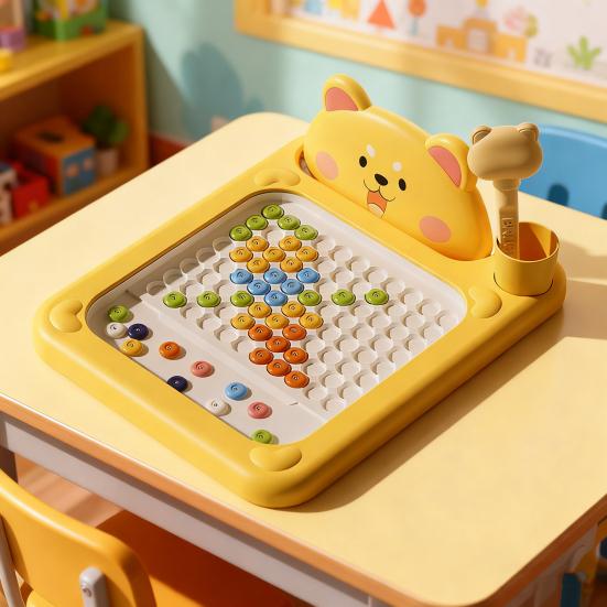 Tablă de Desen Magnetică cu Lovituri Design Urs Joc Interactiv cu Stilou cu Margele Model Schiță Tablă Portabilă Kit de Artă pentru Călătorii