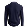 Men's Long Sleeve Polo Shirt Classic Button Placket Business Casual Golf Top for Spring Fall Wear
