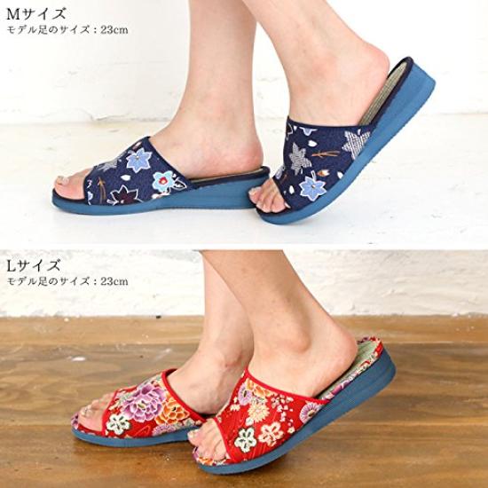 Tatami Made in Tatami Rush Grass Indigo Vegetable L [Takeharu] Women's Slippers, Japan, Slippers, Dye/E (480)
